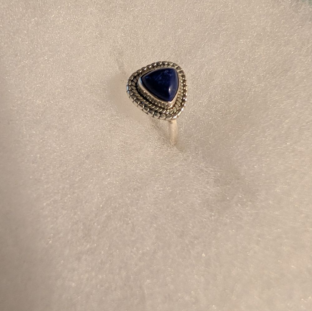 Lapis Lazuli 925 Sterling Silver Ring Size 6
